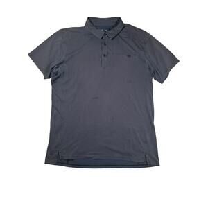 Arc'teryx Captive Polo Mens XL Blue Short Sleeve Stretch Breathable Shirt *READ